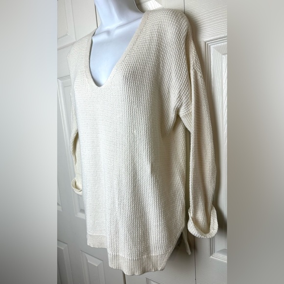MADEWELL Oceanside Sweater Ivory Cream Pullover Knit VNeck J.Crew Casual Work - Picture 5 of 9